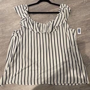 NWT Striped ruffle tank top